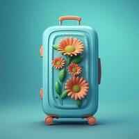 Suitcase for business and leisure travel travel destination, AI Generated photo