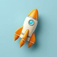 Space rocket transport to universe cartoon, AI Generated photo