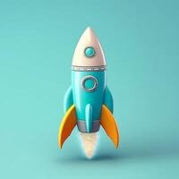 Space rocket transport to universe cartoon, photo