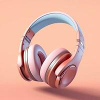 Headphone for listening music cartoon illustration, AI Generated photo