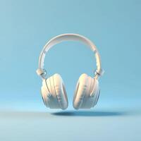 Headphone for listening music cartoon illustration, AI Generated photo