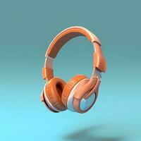 auricular para escuchando música dibujos animados ilustración, ai generado foto