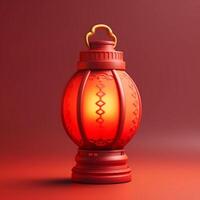 Lantern lamp oriental style cartoon illustration, AI Generated photo