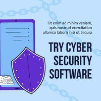 Try cyber security software, digital wellbeing vector