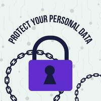 Protect your personal data, lock password vector