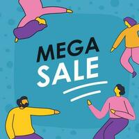 Mega sale and discounts from shops and stores vector