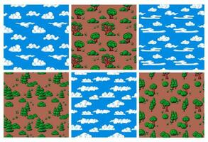 Background decoration with pixel game elements vector