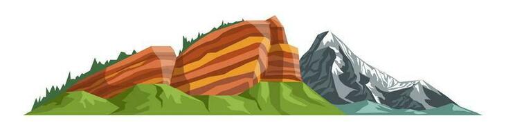 Mountains range or canyons, nature wilderness vector