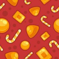 Sweets and candies, caramel stick pattern print vector