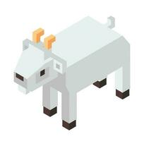 Animal wooden figure or plaything toy, goat statue vector