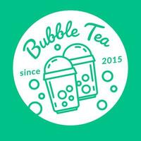 Tasty organic beverage, bubble tea since 2015 vector