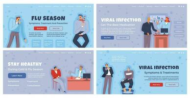 Web banner design set with flu season information vector