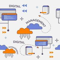 digital gestión, trabajo en proyectos patrones vector