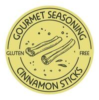 Gourmet seasoning, cinnamon sticks, gluten free vector