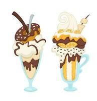 Gelator with chocolate, ice cream with orange vector