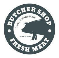 Butcher shop, grill and barbeque, logotype vector