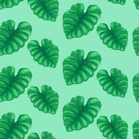 Tropical leaves and branches seamless pattern vector