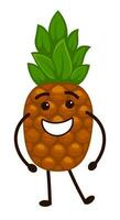 Cheerful and funny pineapple personage vector