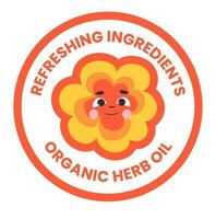 Refreshing ingredients organic herb oil, flower vector