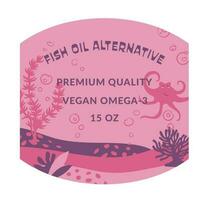 Fish oil alternative, premium quality vegan omega vector