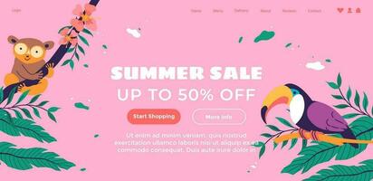 Summer sale up to fifty percent off start shopping vector