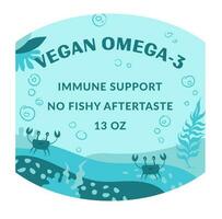 Immune support no fishy aftertaste, vegan omega vector