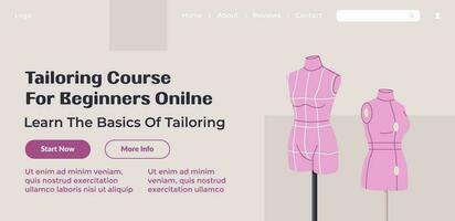 Tailoring course for beginners online learn basics vector