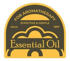 Effective and gentle essential oil, product label vector