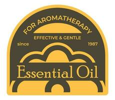 Effective and gentle essential oil, product label vector