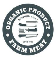 Organic product farm meat, premium ingredient vector