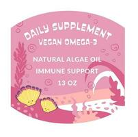 diario suplemento vegano omega 3, inmune apoyo vector