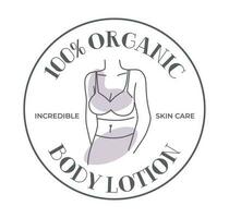 Organic body lotion, incredible skin care vector