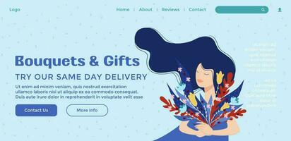 Bouquets and gifts try our same day delivery web vector