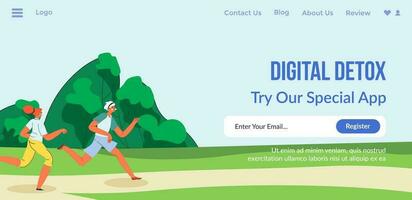 Digital detox, try our special application web vector