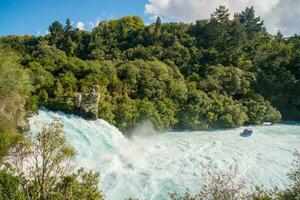 Huka Falls the most iconic tourist attraction in North Island of New Zealand. photo