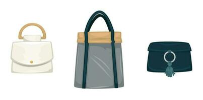 Women purses and bags, fashion items boutique vector