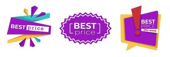 Best price this week, banners and icons promotion vector