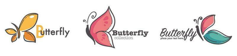 Colorful insects, butterfly collection wilderness vector