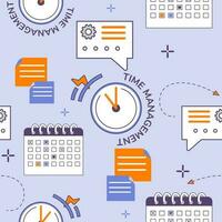 Time management and work tasks, pattern print vector