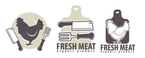 Fresh meat, organic product ingredient for cooking vector