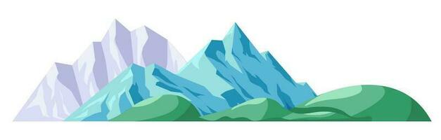 Mountains with high summits and elevations vector