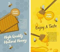 High quality natural honey, enjoy organic taste vector