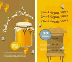 Natural and delicious raw organic honey prices vector