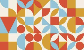 Colorful Bauhaus Geometric Shapes Background vector