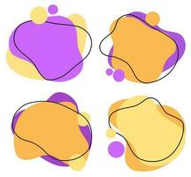 Organic Liquid Blobs Colorful Shapes with Line Collection vector