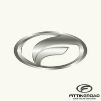 Logo design graphic concept creative abstract premium free vector stock letter F or FR font with emblem ellipse Related to typography initial monogram