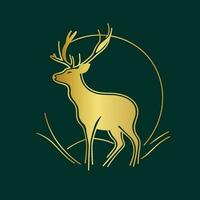 Deer Gold Head Golden Stag Logo vector