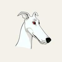 Whippet head in black and white vector