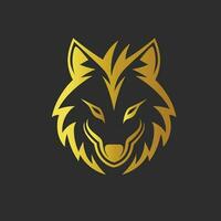 Illustration vector graphic of logo design head wolf gold