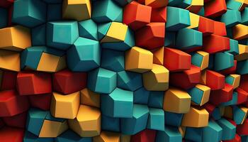 illustration of geometrical pattern multicolor 3D wall pattern mechanics photo